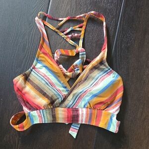 Prana Multicolor Wrap Bikini Top